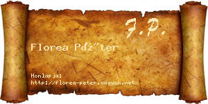 Florea Péter névjegykártya